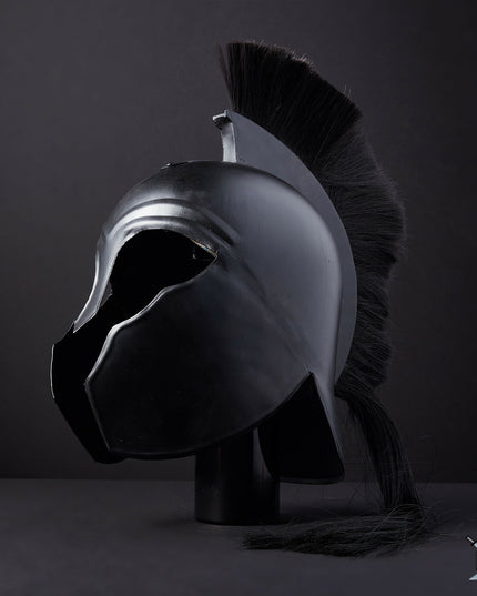 Black Spartan Helmet Replica Wearable Armor Helmet