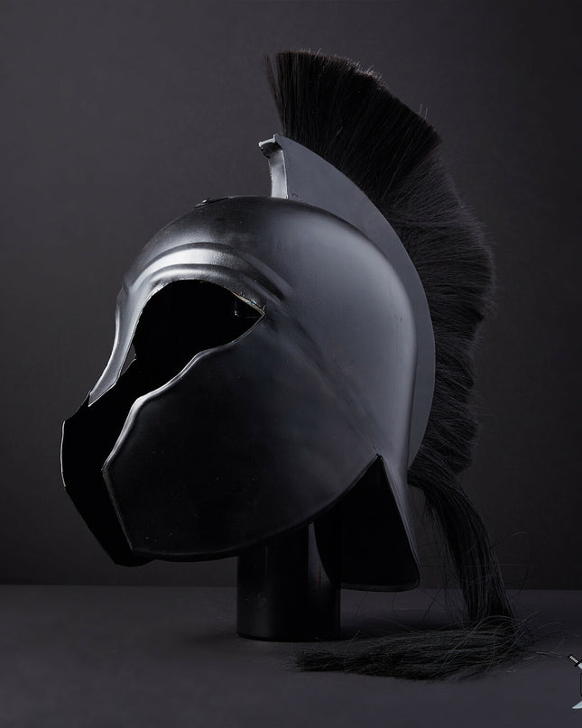 Black Spartan Helmet Replica Wearable Armor Helmet