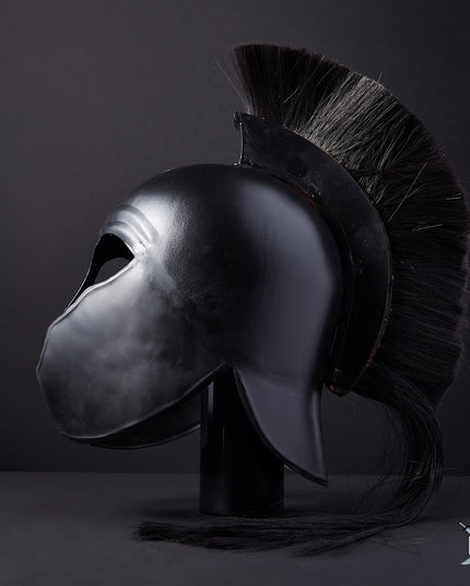 Black Spartan Helmet Replica Wearable Armor Helmet