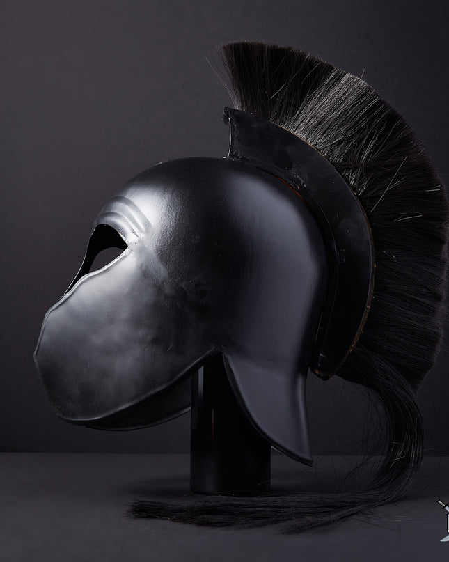 Black Spartan Helmet Replica Wearable Armor Helmet