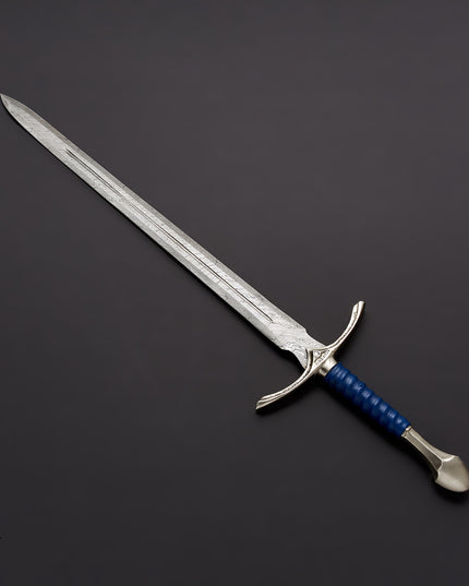 Handmade Damascus Glamdring Sword Lord of Rings With Leather Sheath