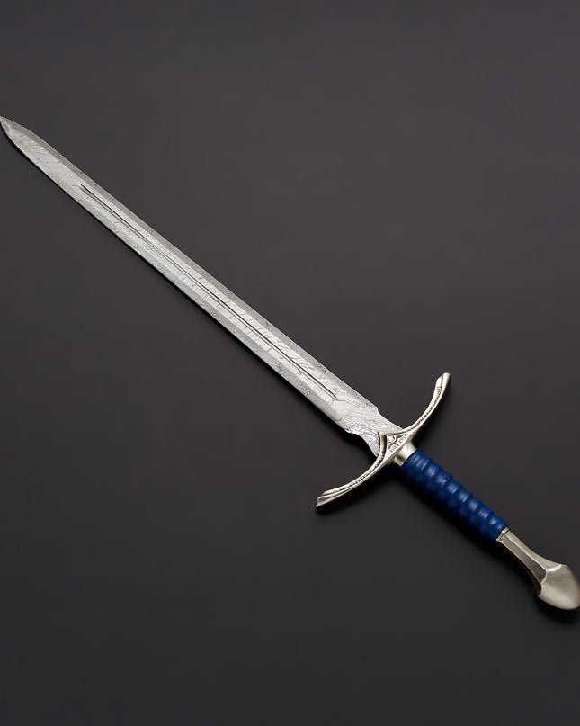 Handmade Damascus Glamdring Sword Lord of Rings With Leather Sheath