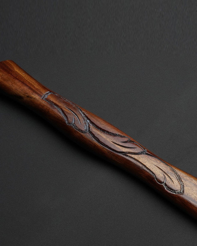 Double Edge Damascus Steel Battle Axe 17 Inches Beautiful Handle with Leather Sheath