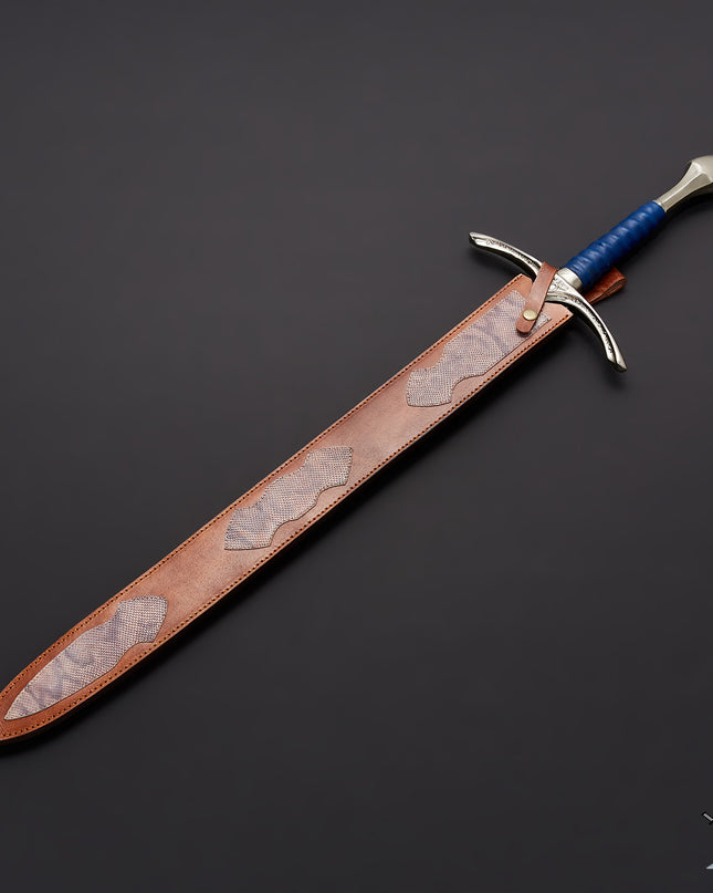 Handmade Damascus Glamdring Sword Lord of Rings With Leather Sheath