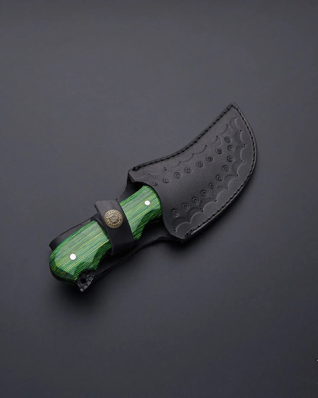 Best Hunting Knife Carbon Steel Black Coated Handmade Knife with Leather Sheath