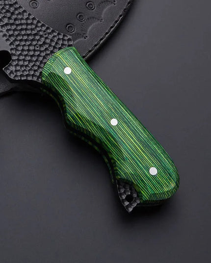 Best Hunting Knife Carbon Steel Black Coated Handmade Knife with Leather Sheath