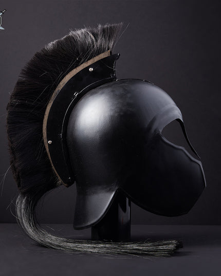 Black Spartan Helmet Replica Wearable Armor Helmet