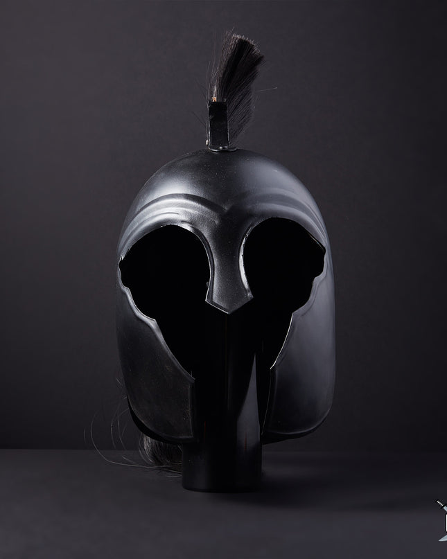 Black Spartan Helmet Replica Wearable Armor Helmet