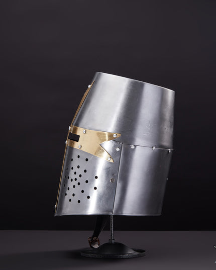 Crusader Helmet Replica Steel Armor Helmet Fully Wearable