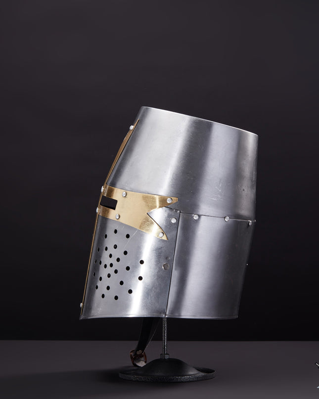 Crusader Helmet Replica Steel Armor Helmet Fully Wearable