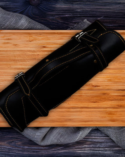Custom Carbon Steel Handmade Chef Knives Set of 8 Dollar Wood Handle With Free Leather Sheath
