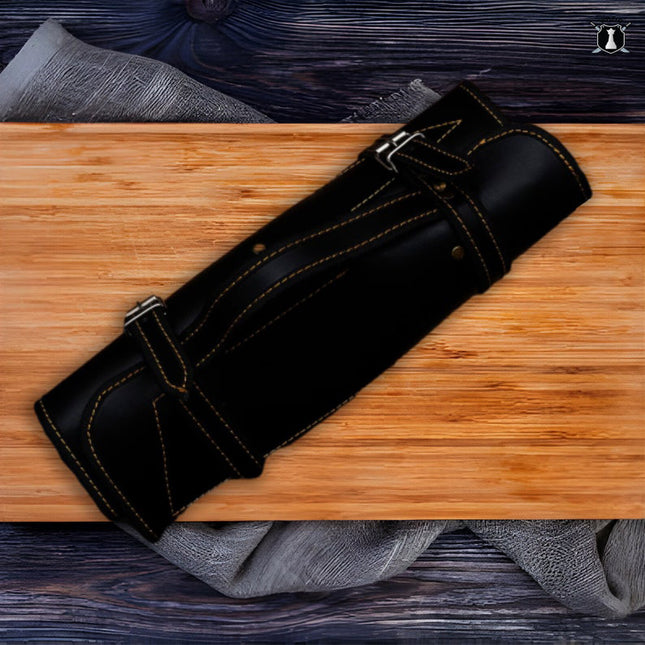Custom Carbon Steel Handmade Chef Knives Set of 8 Dollar Wood Handle With Free Leather Sheath