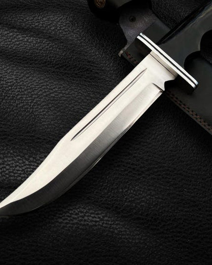 Handmade Scream Replica Knife – Buck 120 Ghost Face Knife with Leather Sheath | Movie Prop Knife | Gift for Him