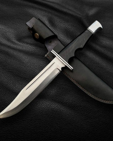 Handmade Scream Replica Knife – Buck 120 Ghost Face Knife with Leather Sheath | Movie Prop Knife | Gift for Him