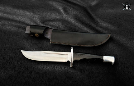 Handmade Scream Replica Knife – Buck 120 Ghost Face Knife with Leather Sheath | Movie Prop Knife | Gift for Him