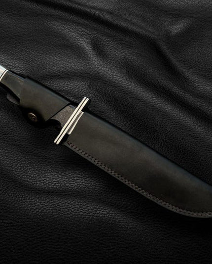 Handmade Scream Replica Knife – Buck 120 Ghost Face Knife with Leather Sheath | Movie Prop Knife | Gift for Him