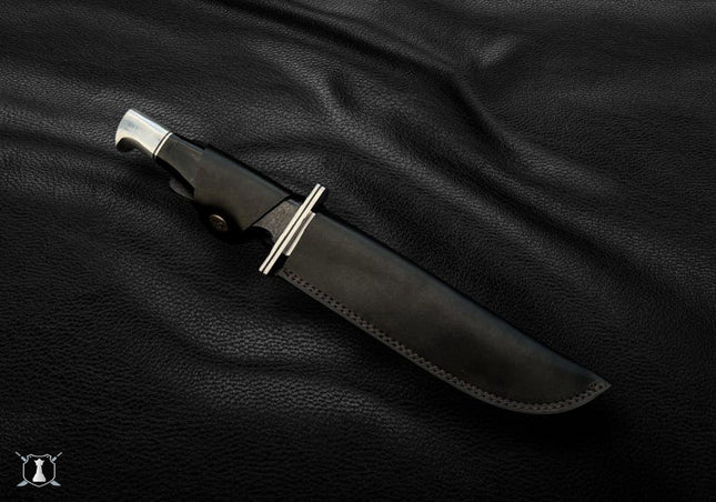 Handmade Scream Replica Knife – Buck 120 Ghost Face Knife with Leather Sheath | Movie Prop Knife | Gift for Him