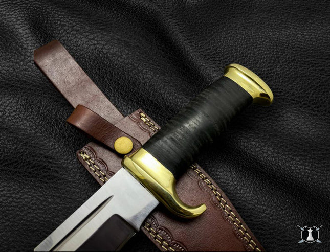 Mini Crocodile Dundee Bowie Knife – Handmade Hunting Knife with Leather Sheath