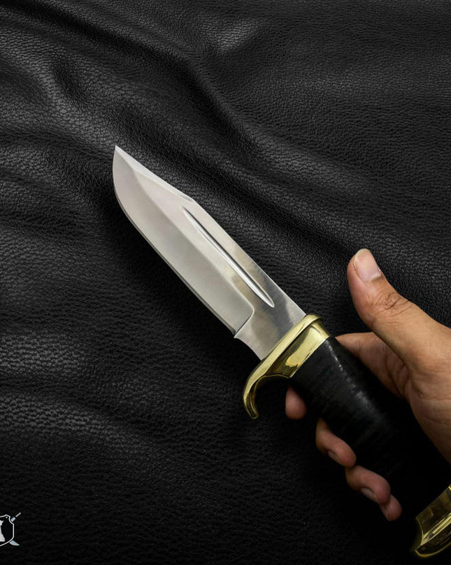Mini Crocodile Dundee Bowie Knife – Handmade Hunting Knife with Leather Sheath