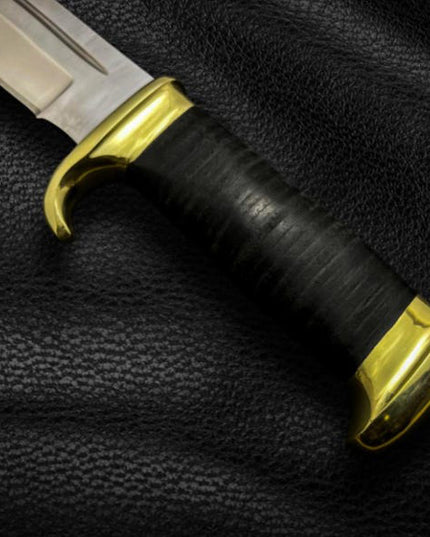 Mini Crocodile Dundee Bowie Knife – Handmade Hunting Knife with Leather Sheath