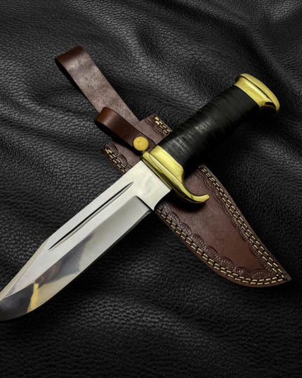 Mini Crocodile Dundee Bowie Knife – Handmade Hunting Knife with Leather Sheath