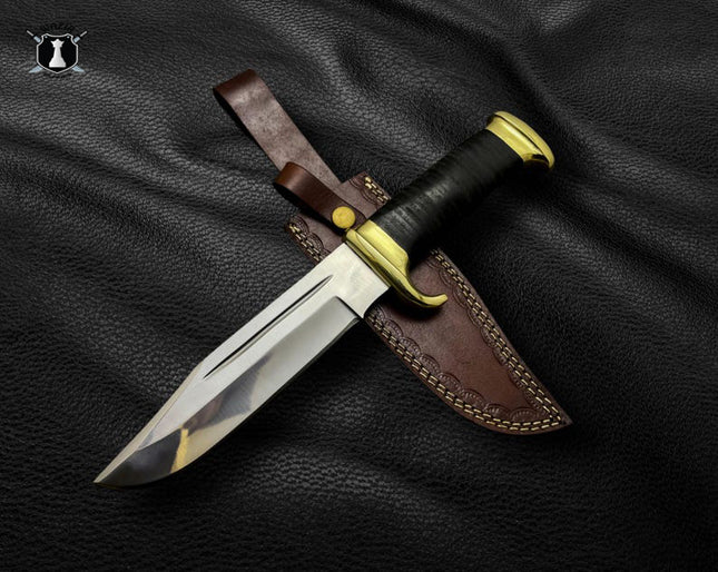 Mini Crocodile Dundee Bowie Knife – Handmade Hunting Knife with Leather Sheath