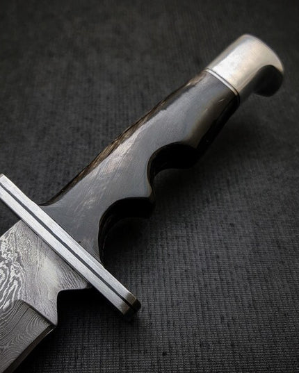 Handmade Damascus Scream Replica Knife – Buck 120 Ghost Face Knife with Leather Sheath | Movie Prop Knife | Gift for Him