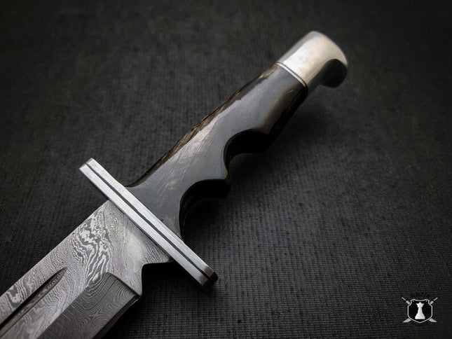 Handmade Damascus Scream Replica Knife – Buck 120 Ghost Face Knife with Leather Sheath | Movie Prop Knife | Gift for Him