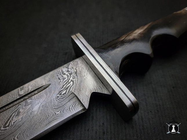 Handmade Damascus Scream Replica Knife – Buck 120 Ghost Face Knife with Leather Sheath | Movie Prop Knife | Gift for Him