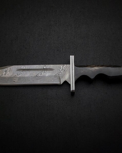 Handmade Damascus Scream Replica Knife – Buck 120 Ghost Face Knife with Leather Sheath | Movie Prop Knife | Gift for Him
