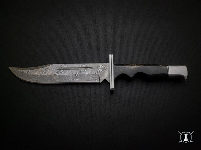 Handmade Damascus Scream Replica Knife – Buck 120 Ghost Face Knife with Leather Sheath | Movie Prop Knife | Gift for Him