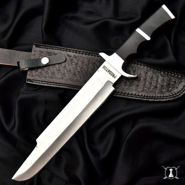 Predator Replica Knife – Handmade Full Tang Movie Knife with Leather Sheath | Gift for Him