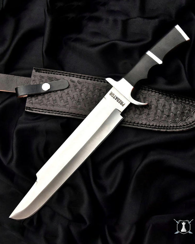 Predator Replica Knife – Handmade Full Tang Movie Knife with Leather Sheath | Gift for Him