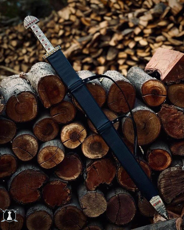 King Ragnar Sword – Handmade Viking Style Sword with Decorative Scabbard