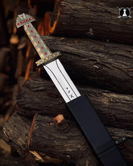 King Ragnar Sword – Handmade Viking Style Sword with Decorative Scabbard