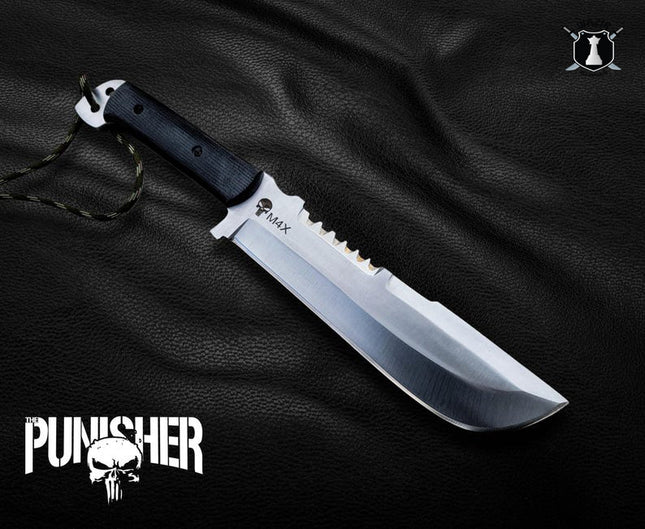 Punisher Replica Knife – Handmade M4X Movie Knife with Leather Sheath | Gift for Him